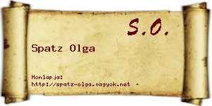 Spatz Olga névjegykártya